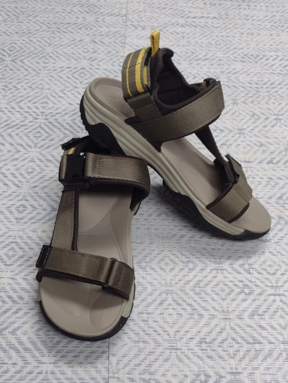 Ozark Trail Olive Green and Yellow Men's Outdoor Sandals